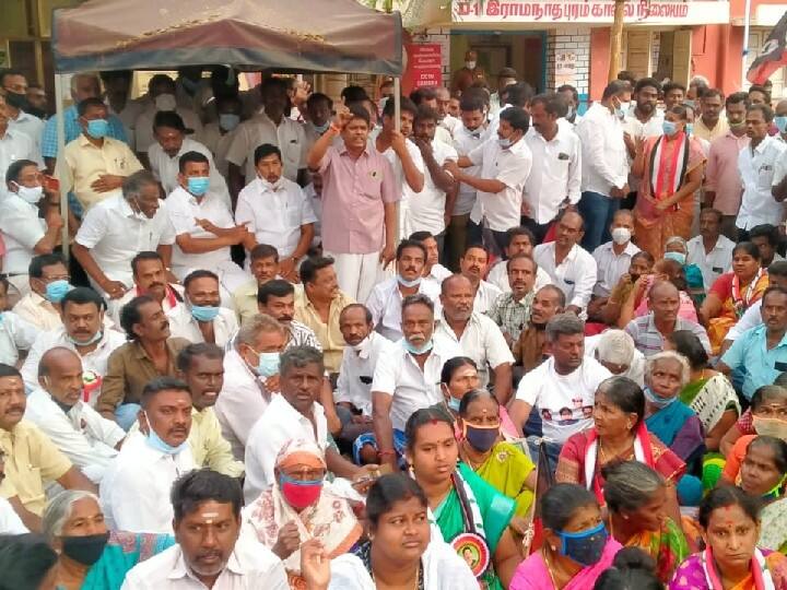 Admk protests to out Minister Senthilpalaji from Coimbatore in local boby election 2022 கோவையில் இருந்து அமைச்சர் செந்தில்பாலாஜியை வெளியேற்றக்கோரி அதிமுகவினர் போராட்டம்..!