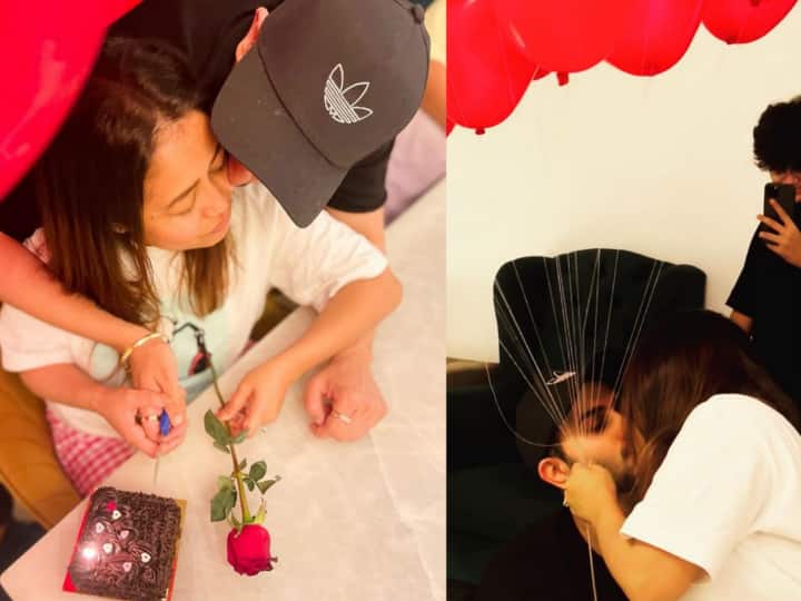 Neha Kakkar Rohanpreet Singh Valentine's Day Celebration Romantic Kiss Photos Valentine's Day सेलिब्रेशन में रोमांस में डूबीं Neha Kakkar, पति Rohanpreet Singh को कर लिया किस