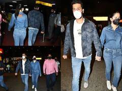 Vicky Kaushal ਤੇ Katrina Kaif ਇਕੱਠੇ ਮਨਾਉਣਗੇ ਪਹਿਲਾ ਵੈਲੇਨਟਾਈਨ, ਏਅਰਪੋਰਟ 'ਤੇ ਇਕ ਦੂਜੇ ਦਾ ਹੱਥ ਫੜੇ ਆਏ ਨਜ਼ਰ