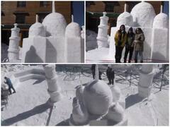 J&K: गुलमर्ग की खूबसूरत वादियों में बर्फ से बना  Taj Mahal  पर्यटकों को कर रहा मंत्रमुग्ध, देखें मन मोह लेने वाली तस्वीरें