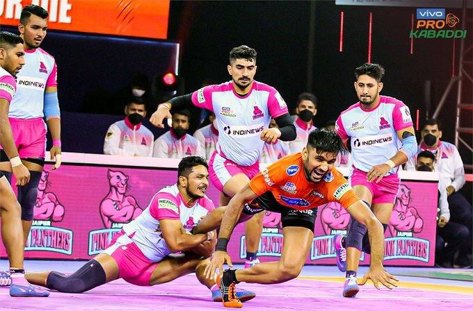 kabaddi pkl-8 Khel Samachar pkl playoffs samachar jaipur pink panthers beat u mumba kabaddi league 2021-22 points table Pro Kabaddi: सीजन 2 की चैंपियन U Mumba को Jaipur Pink Panthers ने रौंदा, टॉप 6 टीमों में बनाई जगह