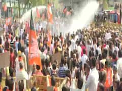 रीट पेपर लीक मामले में CBI जांच की मांग को लेकर BJP का प्रदर्शन, पुलिस ने इस्तेमाल की Water cannon,  देखे VIDEO