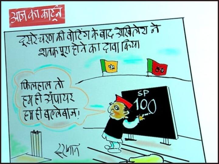 Irfan ka Cartoon: दूसरे चरण की वोटिंग के बाद अखिलेश ने किया सीटों का शतक पूरा होने का दावा, इरफान ने ली चुटकी, देखिए कार्टून Irfan ka Cartoon: After the second phase of voting, Akhilesh claimed to have completed the century of seats, Irfan took a pinch, watch the cartoon Irfan ka Cartoon: दूसरे चरण की वोटिंग के बाद अखिलेश ने किया सीटों का शतक पूरा होने का दावा, इरफान ने ली चुटकी, देखिए कार्टून
