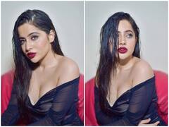 Urfi Javed Photos: भीगे बिखरे बालों में अपनी निगाहों से ही घायल कर रही हैं उर्फी जावेद, कातिलना अदाएं देख फैंस ने कहा- फायर