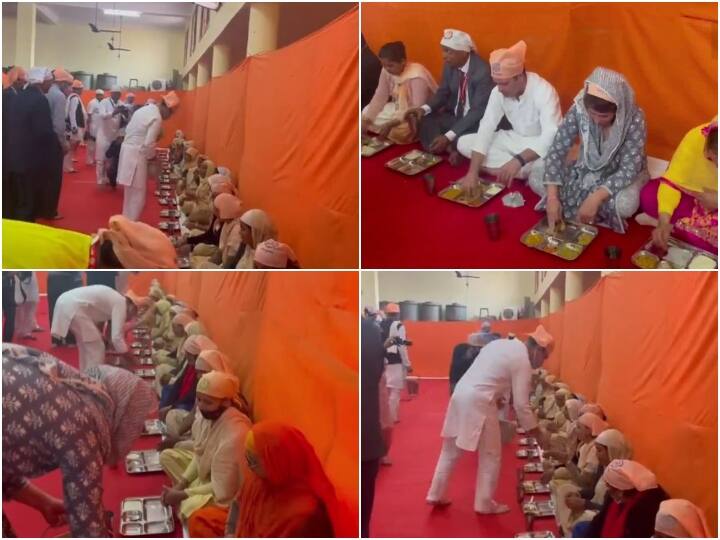 Priyanka Gandhi and Rahul Gandhi At Sant Ravidas Mandir: देश में आज संत गुरु रविदास जी की जयंती (Sant Ravidas Jayanti) मनाई जा रही है. इस खास दिन पर और यूपी में चुनाव के बीच कांग्रेस नेता राहुल गांधी और प्रियंका गांधी वाड्रा आज प्रदेस के वाराणसी में रविदास मंदिर पहुंचे. यहां भाई-बहन की जोड़ी ने अपने हाथों से 'लंगर (सामुदायिक रसोई)' परोसा.