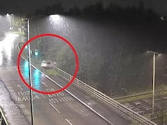 మెరుపు వేగంతో వంతెన మీద నుంచి జంప్ చేసిన కారు.. కెమేరాకు చిక్కిన భయానక దృశ్యం