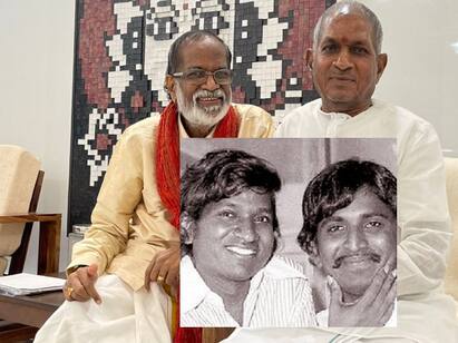 Ilayaraja  Gangai amaran reunion photo goes viral Ilayaraja | ஒரே ஃபோன்.. 13 வருஷ விரிசலை முடித்துவைத்த இளையராஜா! நடக்குமா ராஜா - வைரமுத்து சந்திப்பு.?
