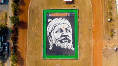 Shiv Jayanti 2022 : गेवराईत शिवरायांना अनोखी मानवंदना; साकारली भव्य कलाकृती, ड्रोननं टिपली मनमोहक दृश्य