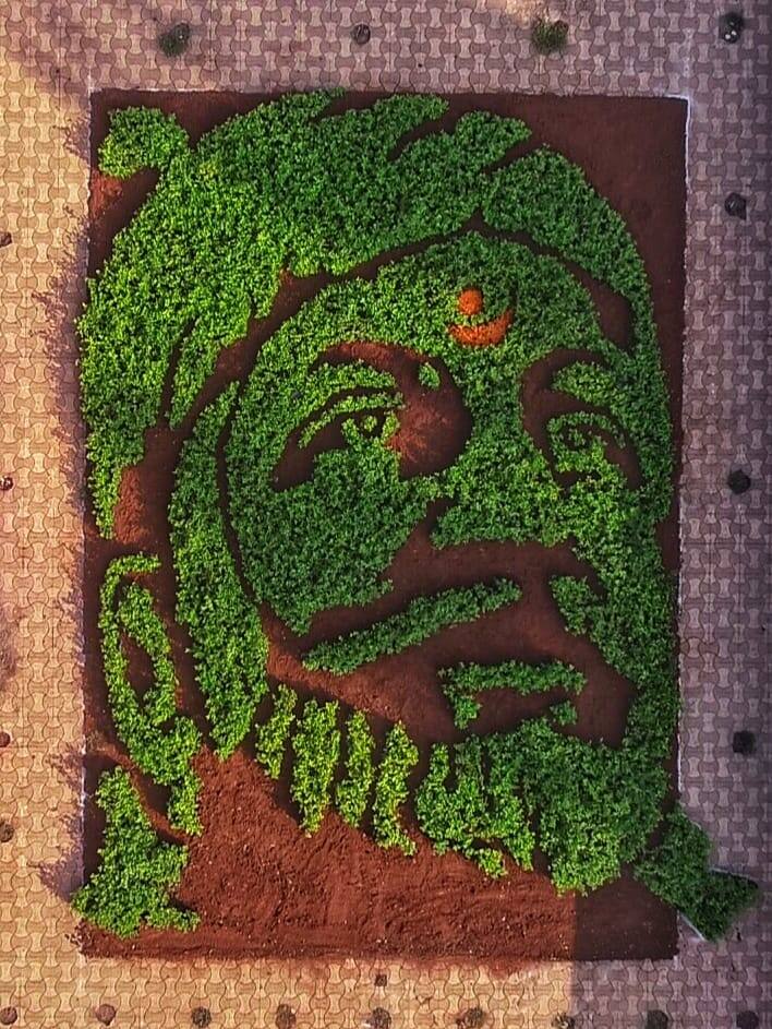 शिवजयंतीनिमित्त सहा हजार वृक्षरोपांच्या माध्यमातून शिवप्रतीमेची छबी साकारण्यात आली आहे.