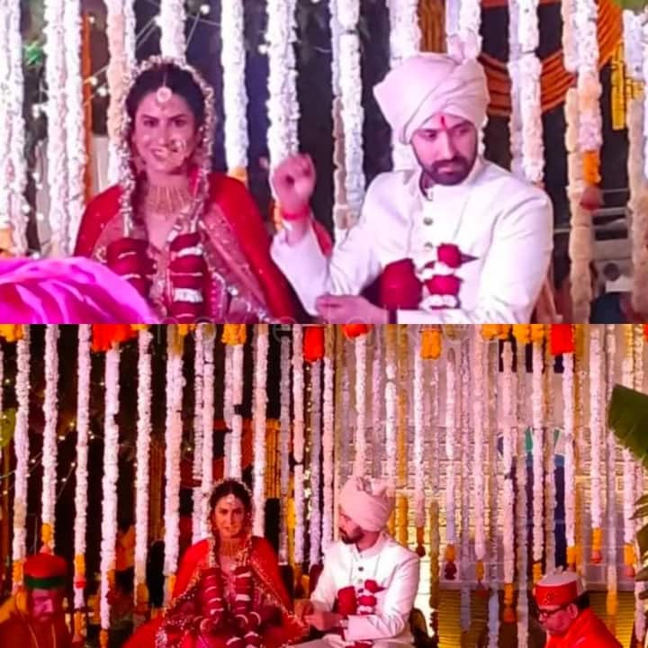 विक्रांत मैसी और शीतल ठाकुर इस तस्वीर में शादी के मंडप में बैठे दिखाई दे रहे हैं. एक्टर ने अपने खास दिन पर व्हाइट कलर की शेरवानी पहनी है.