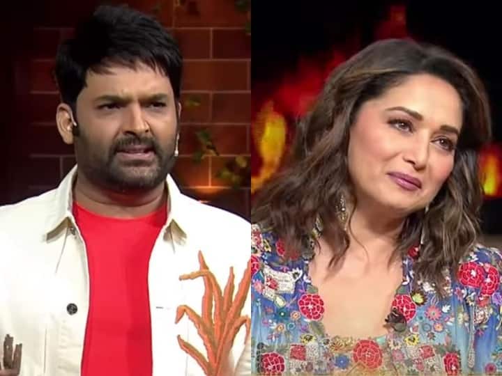 Kapil Sharma makes fun of madhuri dixit husband dr nene actress reacted on kapil comedy Watch: Kapil Sharma ने उड़ाया Madhuri Dixit के पति का मजाक, धक-धक गर्ल ने कैमरा के सामने दिया ऐसा रिएक्शन