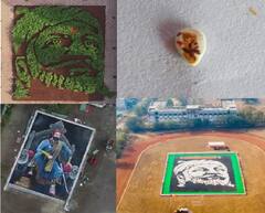 PHOTO : कुणी भव्य रांगोळी काढली तर कुणी तिळावर साकारले शिवराय; कलाकृतीतून महाराजांना मुजरा