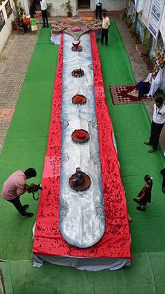 Shiv Jayanti 2022 : अमरावतीत टाकाऊ वस्तूंपासून बनवली भव्य 55 फुटाची तलवार, साकारली शिवसृष्टी