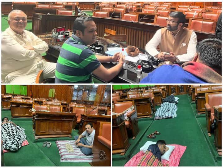 Karnataka Assembly: Congress MLAs adamant on the Resignation of the Minister in the BJP government, said- 'will continue to perform in the Assembly over the Weekend' Karnataka Assembly:  बीजेपी सरकार में मंत्री के इस्तीफे पर अड़े कांग्रेस के विधायक, कहा- 'वीकेंड पर विधानसभा में करते रहेगें प्रदर्शन'
