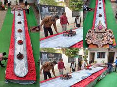 Shiv Jayanti 2022 : अमरावतीत टाकाऊ वस्तूंपासून बनवली भव्य 55 फुटाची तलवार, साकारली शिवसृष्टी