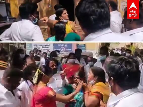 Thiruvannamalai | திமுகவினர் வாக்குவாதம்... வருவாய் அலுவலர் காலில் விழுந்து கதறிய அதிமுக வேட்பாளர்