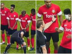 मैदान पर फुल स्वैग में दिखा रेफरी, गुस्साए खिलाड़ी के मुंह पर गिराया झाग