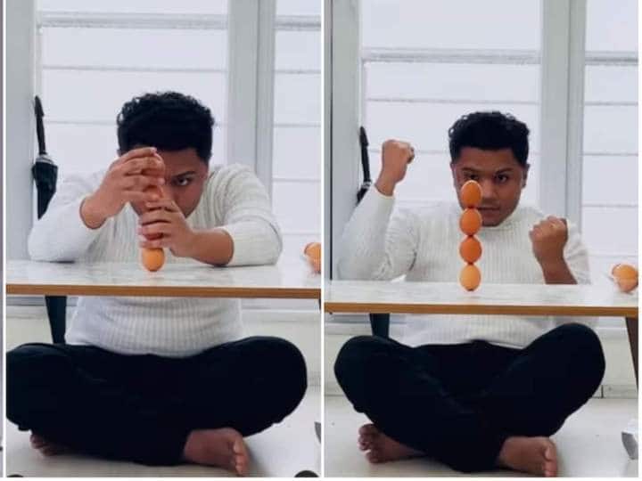 The man who laid the egg on the egg, watch the video Viral Video: గుడ్డు మీద గుడ్డు నిలబెట్టిన మొనగాడు, మీరు ఇలా చేయగలరా, వీడియో చూడండి