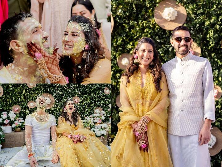 विक्रांत मेसी (Vikrant Massey) और शीतल ठाकुर (Sheetal Thakur) शादी के बंधन में बंध चुके हैं. विक्रांत और शीतल ने 18 फरवरी को इंटीमेट वेडिंग की है. जिसकी तस्वीरें सोशल मीडिया पर खूब वायरल हो रही हैं. दोनों ने मुंबई में परिवार के लोगों और कुछ खास दोस्तों की मौजूदगी में शादी है. आज विक्रांत ने हल्दी के फंक्शन की कुछ अनदेखी तस्वीरें शेयर की हैं. (फोटो-सोशल मीडिया)