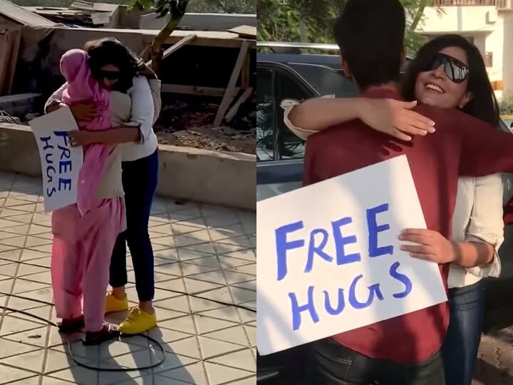 Richa Chadha Offers Free Hugs To People On The Streets Of Mumbai ऋचा चड्डा सड़क के बीचों-बीच अनजान लोगों को गले क्यों लगाने लगी? आखिर में तीन लड़कों ने किया कुछ ऐसा