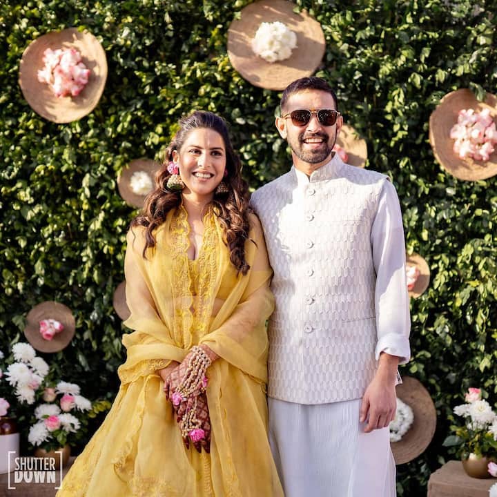 The couple recently dropped pictures from their Haldi ceremony, giving a glimpse of all the fun and frolic that they had. Picture Courtesy: @vikrantmassey/Instagram.