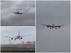 लंदन में तूफान के बीच हवा में झूलता दिखा एयर इंडिया का विमान और फिर...