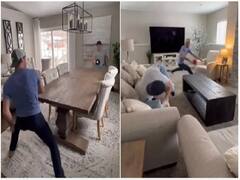 घर के कोने-कोने में टेबल टेनिस खेलते दिखे दो शख्स, विश्वास नहीं होगा कि इन चीजों पर भी खेला जा सकता है ये गेम