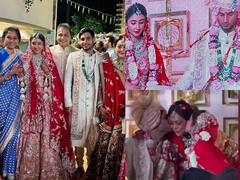 अनमोल अंबानी और कृशा शाह ने लिए सात फेरे ! सुर्ख जोड़े, हैवी ज्वेलरी में किसी रानी से कम नहीं लगीं नई दुल्हन