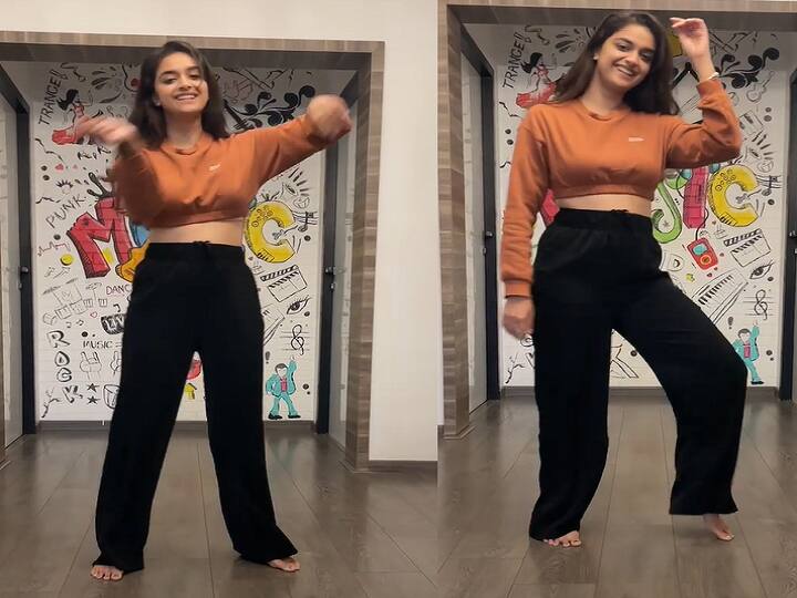Video of Actress Keerthy suresh dancing for kalavathy song goes viral in instagram Watch Video: பலாசோவில் படுத்தி எடுக்கும் கீர்த்தி சுரேஷ்... வளைவு நெளிவுடன் அசத்தல் வீடியோ!