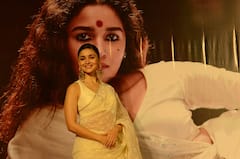 Alia Bhatt in Kolkata: ঢাকাই শাড়ি, হাতে সন্দেশ! কলকাতায় 'গঙ্গুবাঈ' আলিয়া ভট্ট