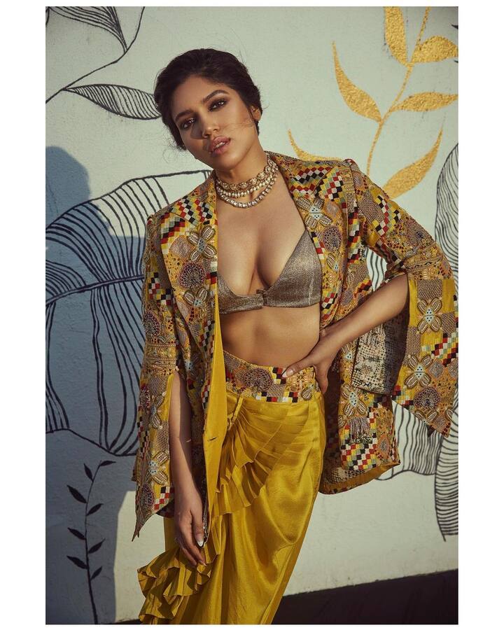 Bhumi Pednekar showed off her hourglass curves in a supermodel stance for the camera.