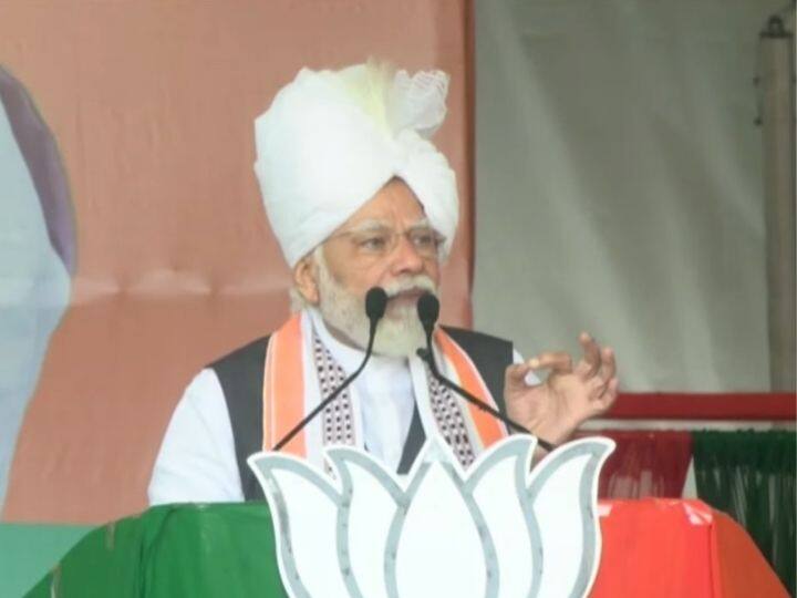 Modi said it is the NDA government which is working considering the North East as Ashta Lakshmi, considering it as the growth engine of India's development. “Service to all of you, development of all of you is our priority,” Modi said. (Photo: Twitter/@BJP4India)