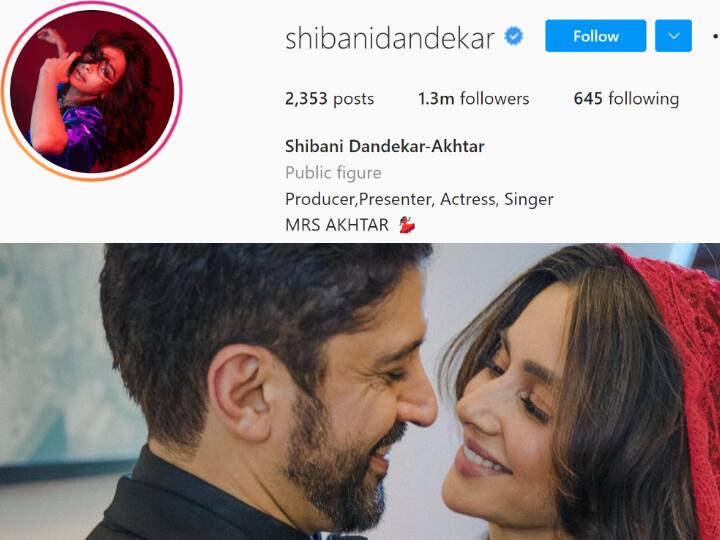 Shibani Dandekar Changes Her Name on Instagram Social Media Post Marriage With Farhan Akhtar Shibani Dandekar Updates Her Instagram Name And Bio After Marriage