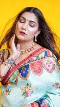 सपना ने साड़ी के साथ काफी एक्सपेरिमेंट किया है