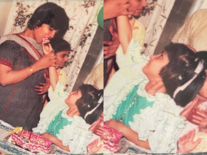 Rhea chakraborty childhood photo with her mom going viral on internet फोटो में मां को केक खिलाती बच्ची पर साल 2020 में लगे थे संगीन इल्जाम, इस एक्ट्रेस को पहचान क्या?
