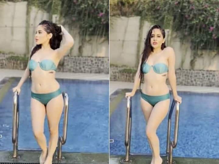 urfi javed stunning video from swimming pool viral on social media