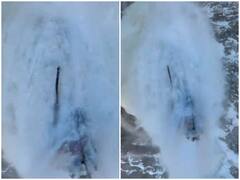 एवलांच के दौरान 400 फीट ऊपर पहाड़ी पर फंसा पर्वतारोही, रोंगटे खड़े कर देगा वीडियो