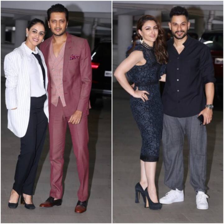 Bollywood's loved couples Riteish and Genelia Deshmukh, and Soha Ali Khan with husband Kunal Khemmu also arrived, dressed for the occassion. Riteish stood out in his stylish suit.