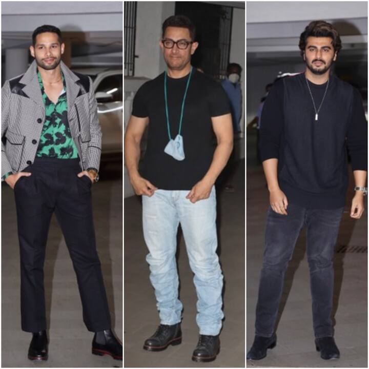 Actors Aamir Khan, Arjun Kapoor and Siddhant Chaturvedi also attended Farhan and Shibani's post wedding dinner party.