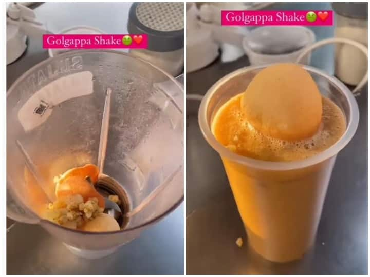 Street food vendor made golgappa shake with chutney with boiled potatoes स्ट्रीट फूड वेंडर ने उड़ाए सभी के होश, उबले आलू के साथ चटनी डाल बना दिया गोलगप्पा शेक