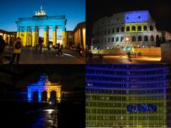 IN PICS | Colosseum & Other Famous Landmarks Light Up In Solidarity With Ukraine After Russian Invasion