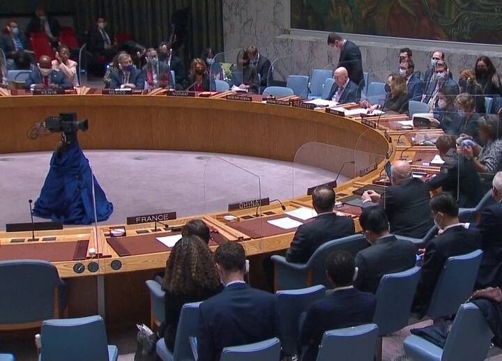 India abstains from voting in UNSC on resolution by Russia on humanitarian crisis in Ukraine UNSC में रूस की बड़ी हार, यूक्रेन की मानवीय मदद के प्रस्ताव का 15 में से 13 देशों ने किया बहिष्कार, भारत ने भी नहीं डाले वोट