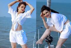 Photos: 'તારક મહેતા'ની રિટા રિપોર્ટરે બતાવ્યો દરિયાઇ બૉલ્ડ અંદાજ, ફિગર જોઇને ફેન્સ પણ બોલ્યા- હાય ગરમી........