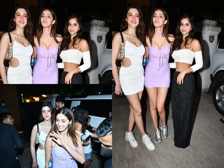 बॉलीवुड एक्ट्रेस अनन्या पांडे (Ananya Panday) को अपनी बेस्टफ्रेंड्स के साथ समय बिताना काफी अच्छा लगता है. उन्हें जब भी काम से टाइम मिलता है वह अपनी दोस्तों के साथ पार्टी करने चली जाती हैं. शनिवार को अनन्या पांडे, सुहाना खान (Suhana Khan), शनाया कपूर (Shanaya Khan) और खुशी कपूर (Khushi Kapoor) पार्टी करने के लिए गए.