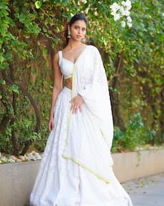 Suhana Khan Is Sheer Grace In A White Lehenga By Manish Malhotra, SEE PICS