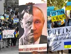 ਯੂਕਰੇਨ 'ਤੇ ਰੂਸ ਦੇ ਹਮਲੇ ਦਾ ਦੁਨੀਆ ਭਰ 'ਚ ਪ੍ਰਦਰਸ਼ਨ, ਲੋਕਾਂ ਨੇ ਪੁਤਿਨ ਦੀ ਹਿਟਲਰ ਨਾਲ ਕੀਤੀ ਤੁਲਨਾ, See Photos
