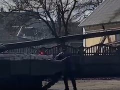 WATCH | 'Ukrainian Hulk': Man Pushes Russian Tank With Bare Hands Forcing It To Stop