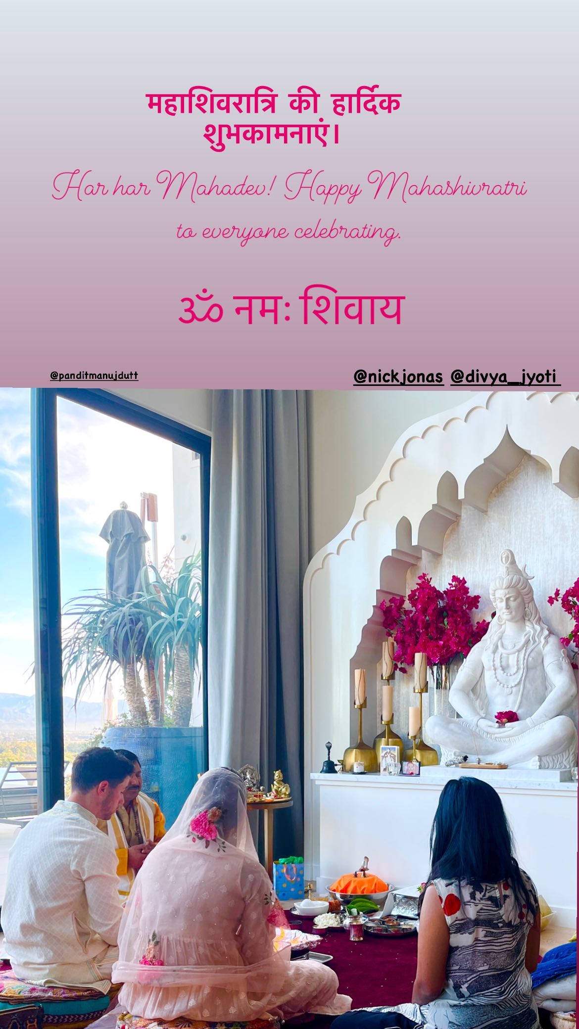 Priyanka Chopra Performs Maha Shivratri Puja With Nick Jonas In Their Los Angeles Home - SEE PIC