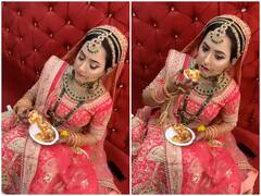 दुल्हन ने शादी पर सज धज कर लड़के वालों से पहले खाया खाना, मारा ये शानदार डायलॉग