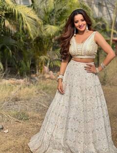 डीप नेक क्रॉप टॉप और स्कर्ट पहन मोनालिसा ने दिखाए जलवे, फैंस का फिसला दिल